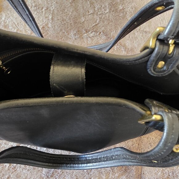 Vintage COACH LEGACY LARGE SHOPPER Black Leather Shoulder Bag Purse 9090 USA - Picture 5 of 16